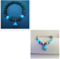 Energy Luminous Lotus Natural Stone Bracelet Yoga Healing Luminous Glow In The Dark Charm Beads Bracelet For Men Women Prayer Buddhism - Hank Home Decor