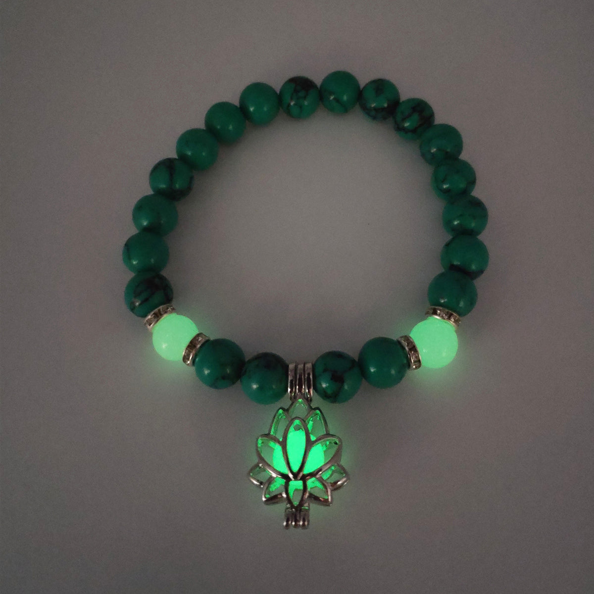 Energy Luminous Lotus Natural Stone Bracelet Yoga Healing Luminous Glow In The Dark Charm Beads Bracelet For Men Women Prayer Buddhism - Hank Home Decor