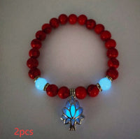 Energy Luminous Lotus Natural Stone Bracelet Yoga Healing Luminous Glow In The Dark Charm Beads Bracelet For Men Women Prayer Buddhism - Hank Home Decor
