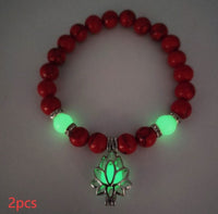 Energy Luminous Lotus Natural Stone Bracelet Yoga Healing Luminous Glow In The Dark Charm Beads Bracelet For Men Women Prayer Buddhism - Hank Home Decor