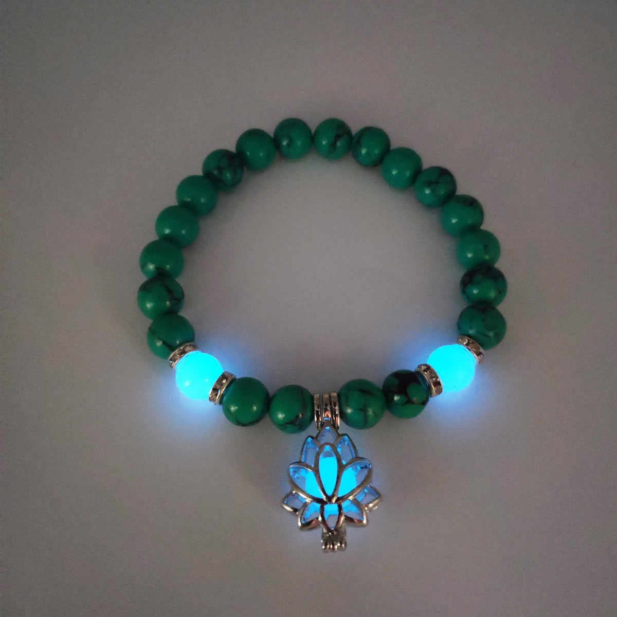 Energy Luminous Lotus Natural Stone Bracelet Yoga Healing Luminous Glow In The Dark Charm Beads Bracelet For Men Women Prayer Buddhism - Hank Home Decor