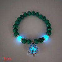 Energy Luminous Lotus Natural Stone Bracelet Yoga Healing Luminous Glow In The Dark Charm Beads Bracelet For Men Women Prayer Buddhism - Hank Home Decor