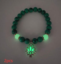 Energy Luminous Lotus Natural Stone Bracelet Yoga Healing Luminous Glow In The Dark Charm Beads Bracelet For Men Women Prayer Buddhism - Hank Home Decor