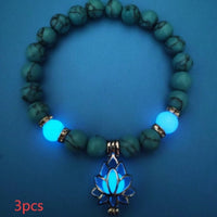Energy Luminous Lotus Natural Stone Bracelet Yoga Healing Luminous Glow In The Dark Charm Beads Bracelet For Men Women Prayer Buddhism - Hank Home Decor